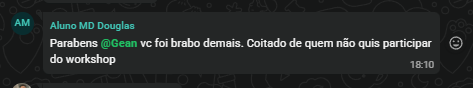 Depoimento de aluno