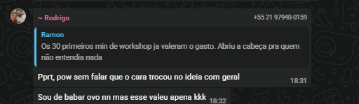 Depoimento de aluno